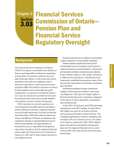 3.03: Financial Services Commission of Ontario—Pension Plan and