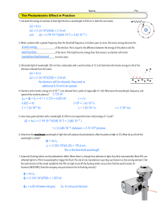 The Photoelectric Effect in Practice WS Key