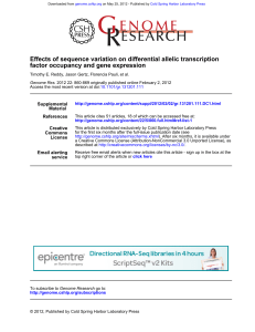 factor occupancy and gene expression Effects of