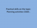 Practical skills on the topic: Planning activities CSSES . The Aim