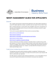 merit assessment guide for applicants