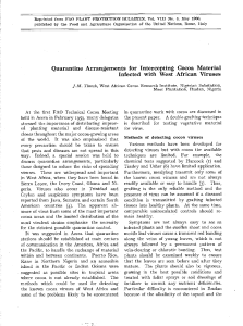 1960 THRESH, J. M. Quarantine arrangements for intercepting