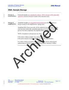 DNA: Sample Storage - Sacramento County District Attorney