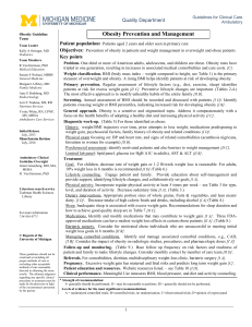 Obesity Prevention and Management