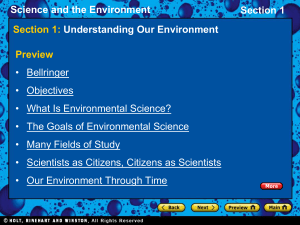 Section 1 Science and the Environment Loss of Biodiversity