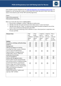 PCRS-UK Respiratory Care Self Rating Scale for Nurses