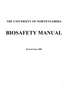 biosafety manual - University of North Florida