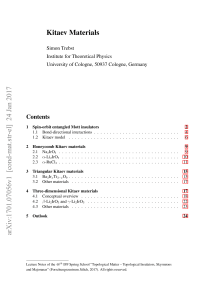 Kitaev Materials arXiv:1701.07056v1 [cond-mat.str