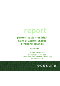 Prioritisation of high conservation status offshore islands