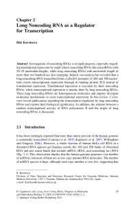 Long Noncoding RNA as a Regulator for Transcription