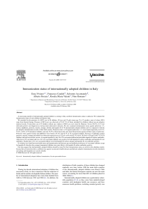 Immunization status of internationally adopted children in Italy