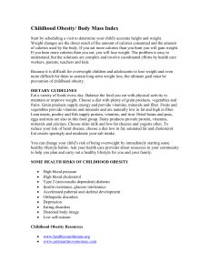Childhood Obesity/ Body Mass Index