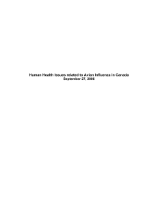 Human Health Issues related to Avian Influenza in Canada (PDF