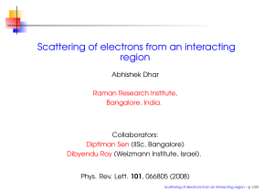 Scattering of electrons from an interacting region