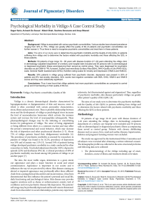 Psychological Morbidity in Vitiligo