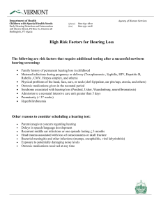 High Risk Factors for Hearing Loss
