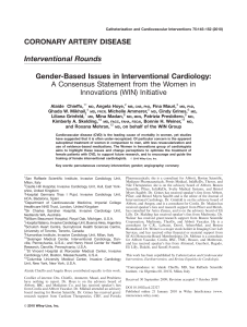 Gender-based issues in interventional cardiology: A consensus