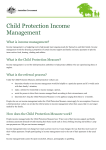 Child Protection Income Management fact sheet
