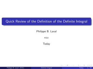 Quick Review of the Definition of the Definite Integral