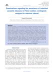 Examinations regarding the prevalence of intestinal parasitic