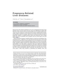Pregnancy-Related Liver Diseases - Stony Brook University School