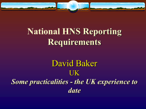 The Practicalities of HNS Reporting Requirements David Baker UK