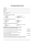 Pre-Treatment Assessment Form Part I To Be Completed by Parent