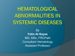 Hematological Abnormalities in Systemic Diseases