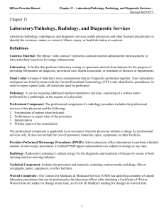 Laboratory/Pathology, Radiology, and Diagnostic Services