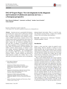 ESCAP Expert Paper: New developments in the diagnosis and