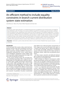 An efficient method to include equality constraints in branch current