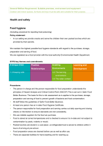 Food Hygiene - Blackmore Community Pre