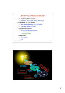 Lecture 12: Galaxy Evolution