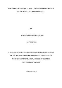 The Effect of Change in Base Lending Rate on