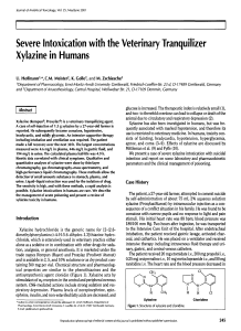 Severe Intoxication with the Veterinary Tranquilizer Xylazine in