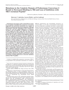 Mutations in the Catalytic Domain of Prohormone Convertase 2