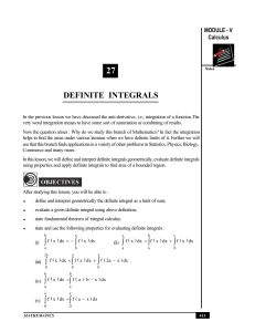 DEFINITE INTEGRALS