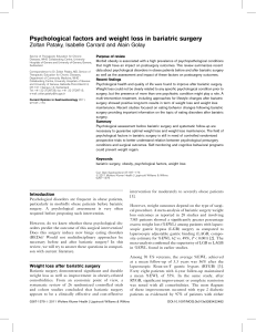 Psychological factors and weight loss in bariatric surgery