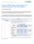 Power SYBR Green PCR Master Mix Quick Reference Card (PN