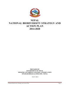 The Nepal Biodiversity Strategy and Action Plan
