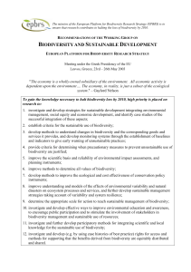 biodiversity and sustainable development