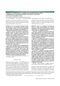 TRENDS in NUTRITIONAL INTAKES and NUTRITION