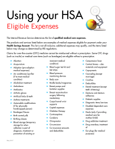 HSA Eligible Expenses - Alliant Employee Benefits
