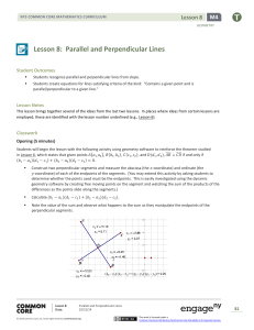 Lesson 8: Parallel and Perpendicular Lines