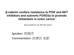 β-catenin confers resistance to PI3K and AKT inhibitors and subverts