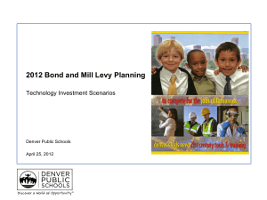 2012 Bond Planning Technology Project Update