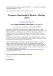 European Mathematical Genetics Meeting (EMGM 2012)