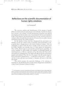 Reflections on the scientific documentation of human rights violations