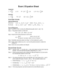 Exam 2 Equation Sheet