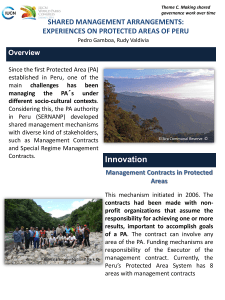 EXPERIENCES ON NATURAL PROTECTED AREAS OF PERU